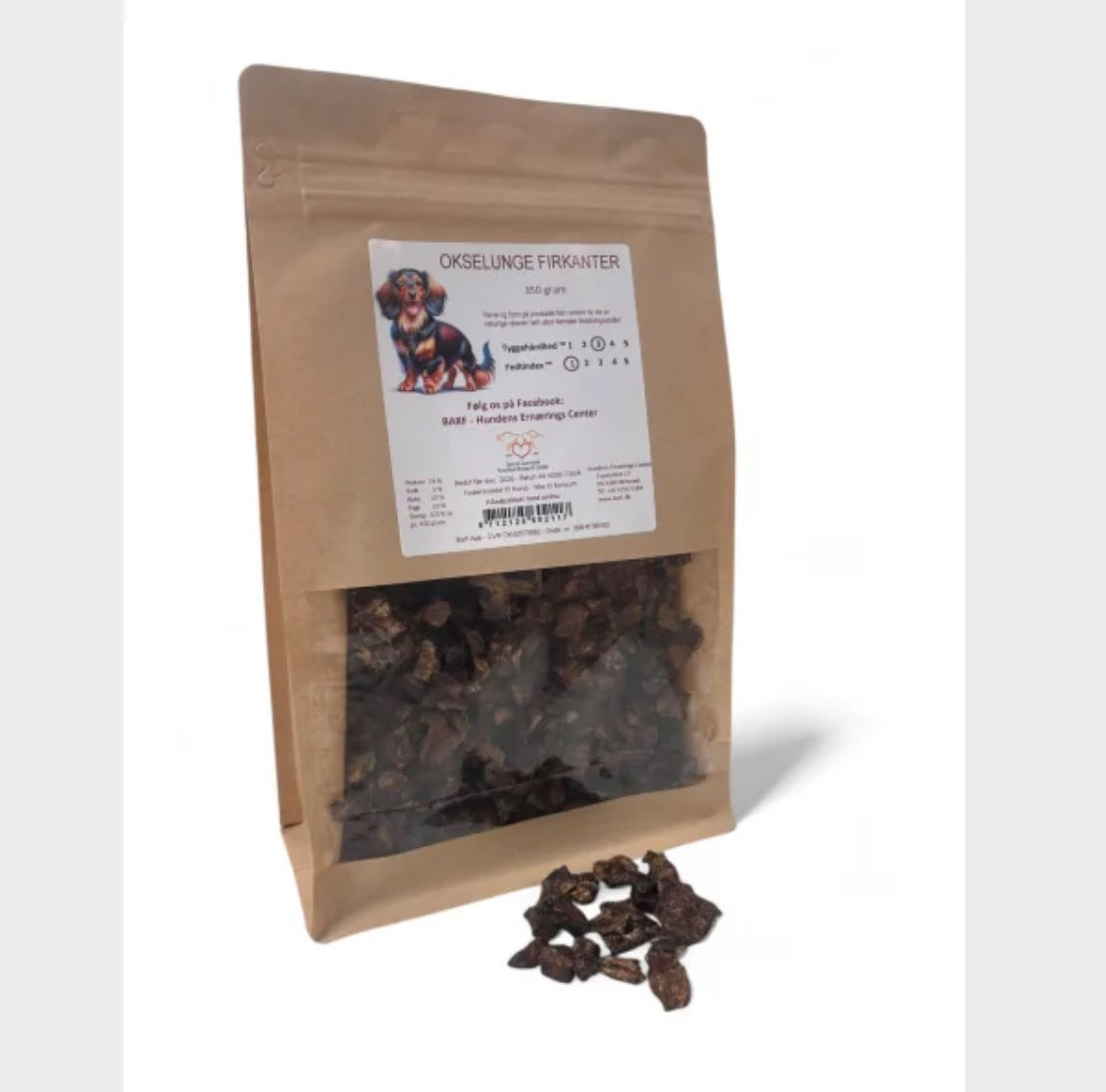 Okse lunge firkanter 350 gram