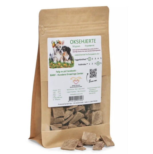 Oksehjerte frysetørret 50 g