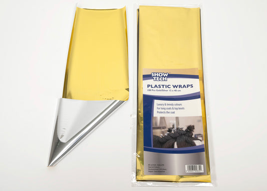 Show Tech Plastic Wraps 100 Pcs Gold/Silver 15 x 40 cm