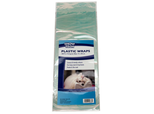 Show Tech Plastic Wraps 100 Pcs Hologram Blue 15 x 40 cm