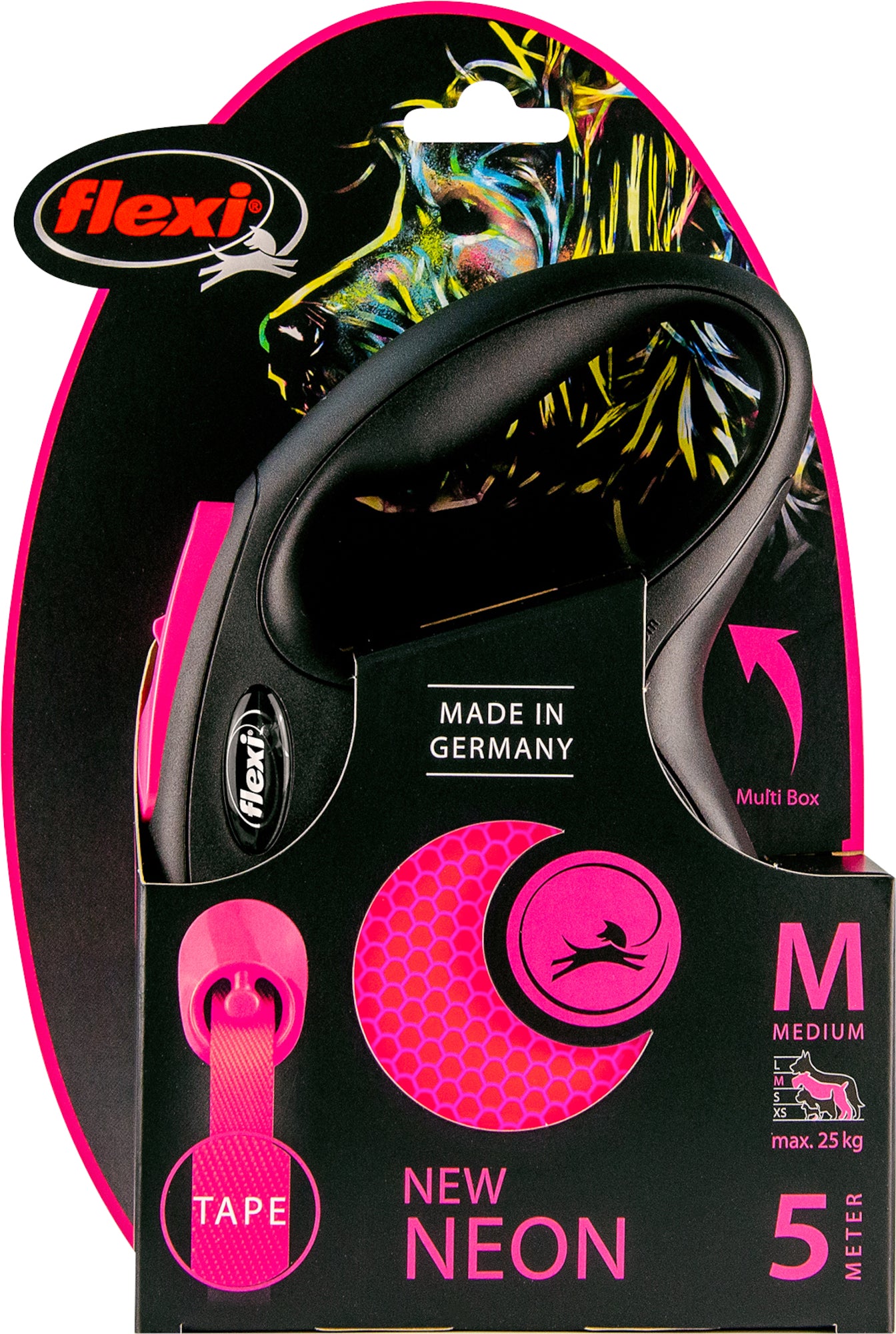 Flexi New Neon Tape svørt/pink 5m