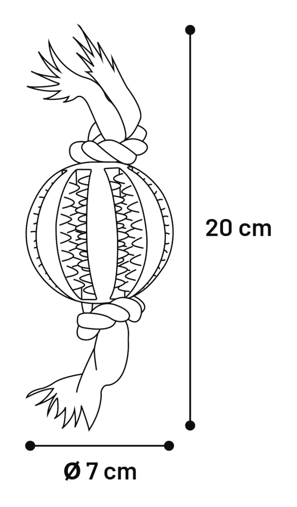 Bóltur við tog 7cm