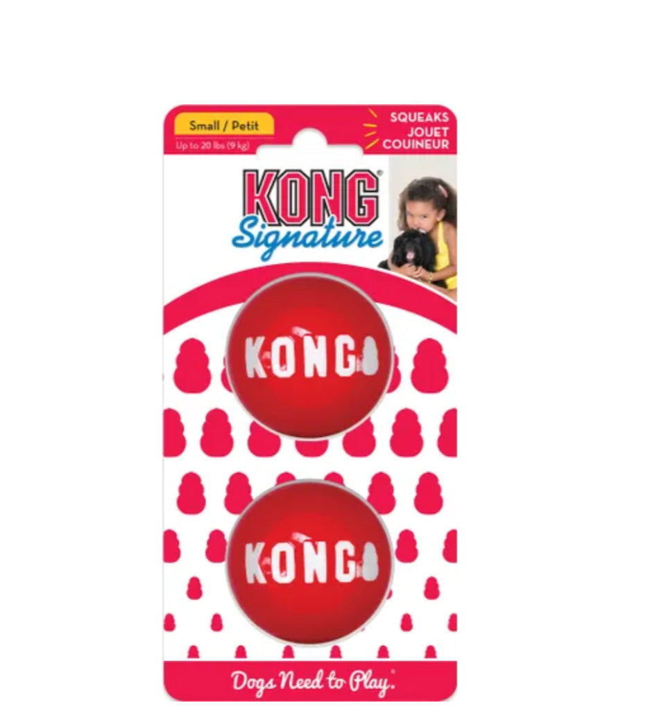 KONG® TOY SIGNATURE BALL RED Ø5,1CM 2 STK